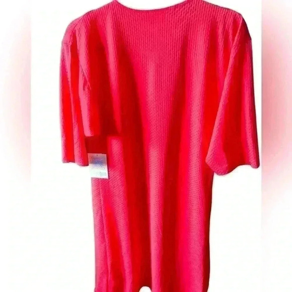Lularoe Small Neon coral Shirley Kimono. NWT . Textured retro vibe!Great coverup - Picture 2 of 6